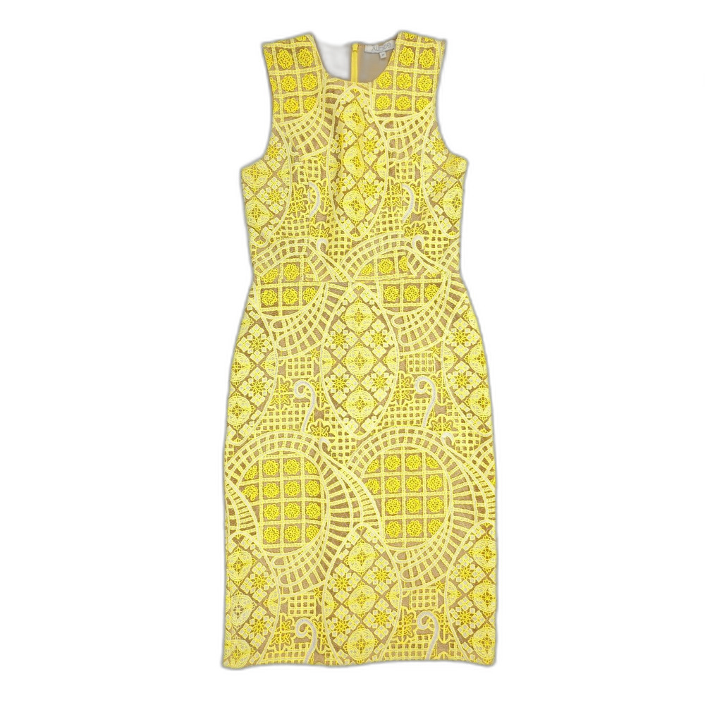 NEW Alexis Anthea Lace Midi Dress Aurora Bright Yellow Romantic Feminine Resort